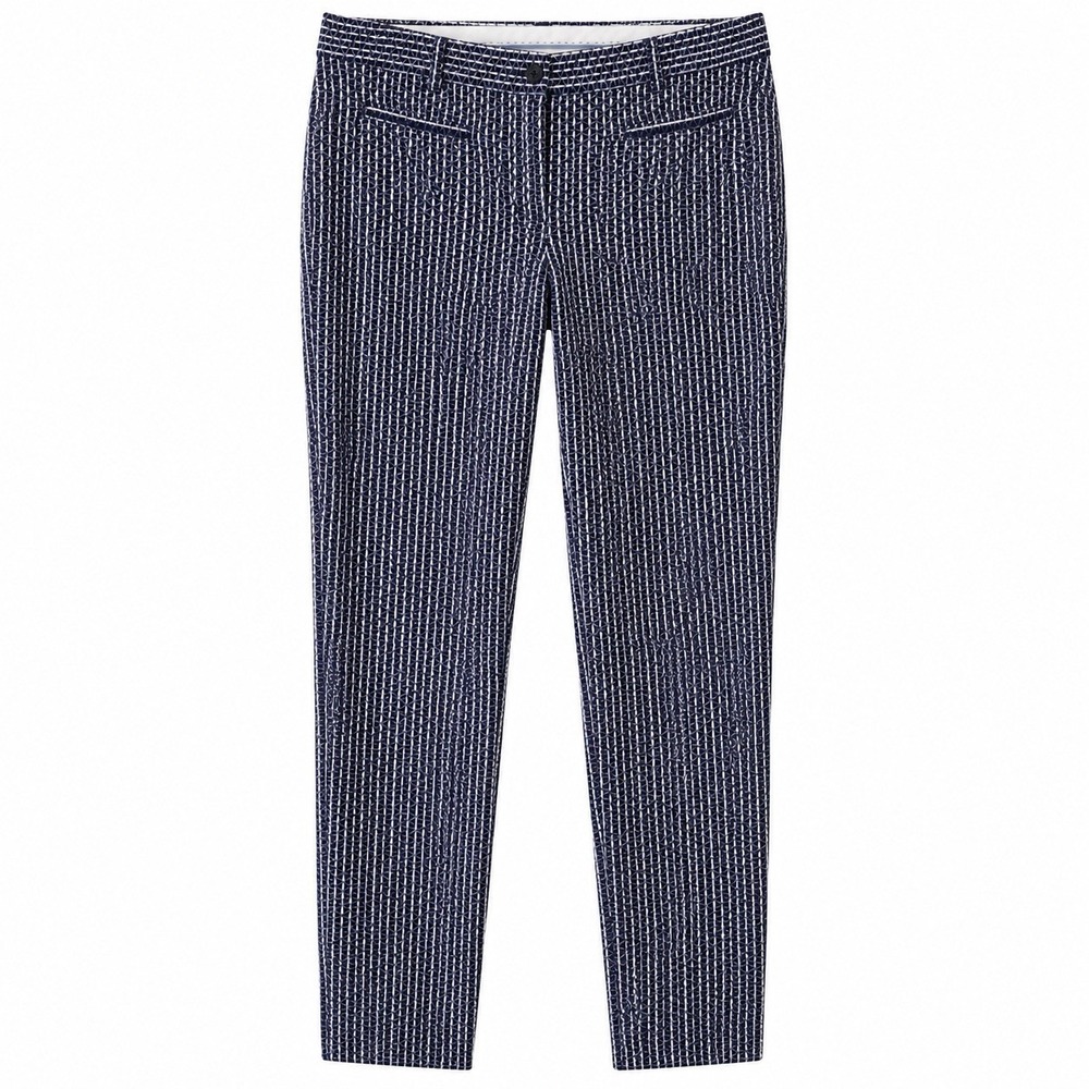 Brothers Brothers Womens 4 Pants Trousers Printed Blue Ankle Clean Money Preppy
